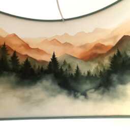"Lampshade ""Forest in The Mountains-Moss Green" - thumbnail 3