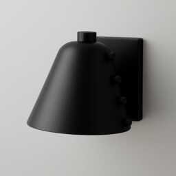 Bold Cone Brass Wall Sconce With Rivet Accents - Handcrafted Mid-Century Design Modern Home Living Lamp - thumbnail 2