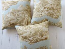 Pillow Case 40x40cm Made Of Linen Toile De Jouy French Country Style Scene Cushion Cover Bedroom Decoration