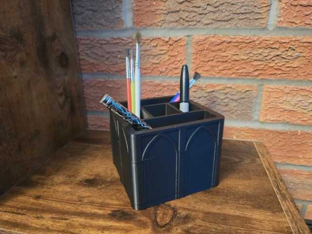 Gothic Pen Pot/Make-Up Brush Desk Tidy Organiser V2 - image 1