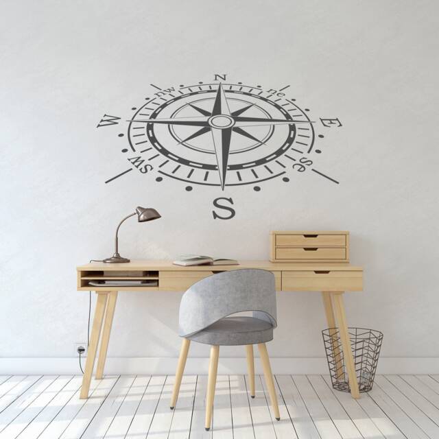 Compass Rose Wall Decal Nautical Nursery Decor P175 - image 1