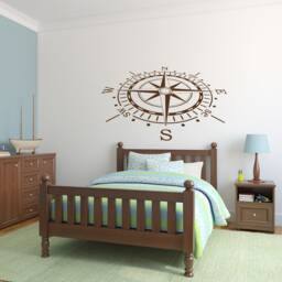 Compass Rose Wall Decal Nautical Nursery Decor P175 - thumbnail 2