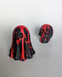 Adopt A Ghost & Skull - Sanguine, Gothic Homeware, Dark Art Jesmonite, Alt Decor - thumbnail 1