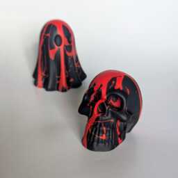 Adopt A Ghost & Skull - Sanguine, Gothic Homeware, Dark Art Jesmonite, Alt Decor - thumbnail 3