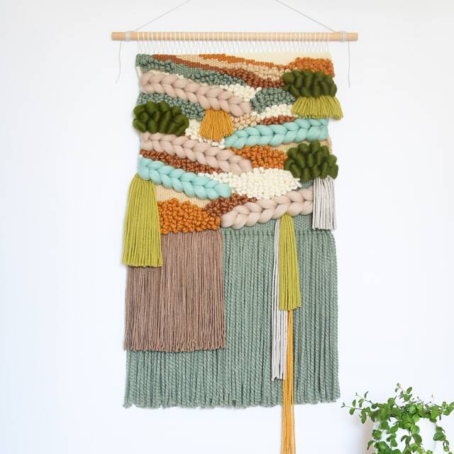 Large Woven Tapestry Wall Hanging Modern Textile Art - image 1
