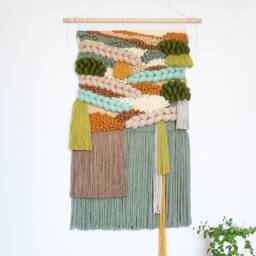Large Woven Tapestry Wall Hanging Modern Textile Art - thumbnail 1