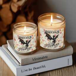 You Belong Amongst The Wildflowers Abraxos Candle, Throne Of Glass The Thirteen Dragon, Girly Bookish, Sjm, Fantasy Reader Candle - thumbnail 2