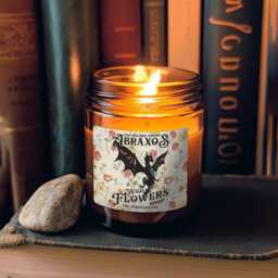 You Belong Amongst The Wildflowers Abraxos Candle, Throne Of Glass The Thirteen Dragon, Girly Bookish, Sjm, Fantasy Reader Candle - thumbnail 4