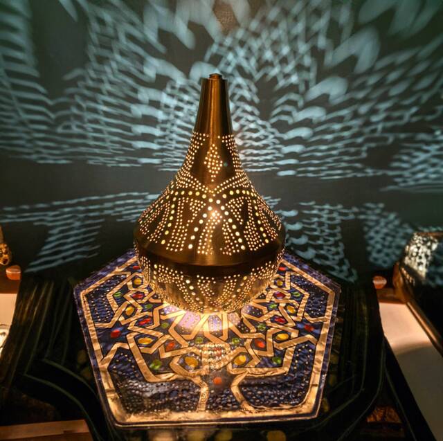 Moroccan Brass Table Lamp, Handmade Custom Light, Contemporary Traditional Solid Home Decor - image 1