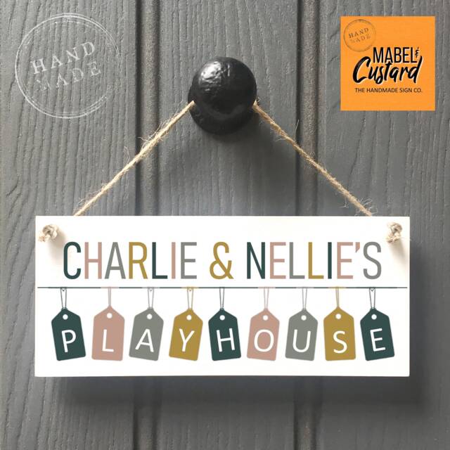 Personalised Playhouse Sign/Playroom Signs Bedroom Fun Kids Personalised Door - image 1