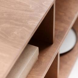 Mid Century Bookcase, Wide Century Modern Bookcase, Custom Walnut Home Office, Ladder Bookshelf - thumbnail 4