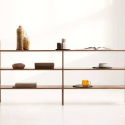 Mid Century Bookcase, Wide Century Modern Bookcase, Custom Walnut Home Office, Ladder Bookshelf - thumbnail 2