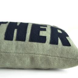 Call Your Father-Felt Throw Pillow , Grey Navy Blue Pillow, Gift For Son, Daughter, Message Christmas - thumbnail 3