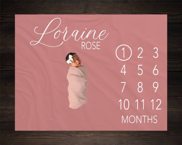 Gender Neutral Baby Milestone Blanket Personalized Monthly Custom Shower Gift For New Mom Keepsake One Year - image 1