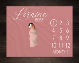 Gender Neutral Baby Milestone Blanket Personalized Monthly Custom Shower Gift For New Mom Keepsake One Year
