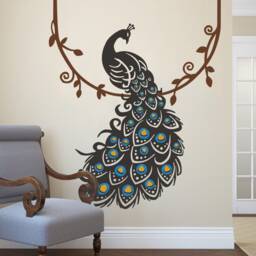 Peacock Wall Decals Wings Vinyl Sticker Bird Decor Interior Design Living Room Home Art Mural Kids Nursery Decal - 188 - thumbnail 1