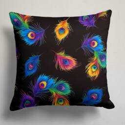 Peacock Feather Pillow Cover/Tropical Decorative Case/Animal Cushion Cover/Farmhouse Decor/Peacock Lumbar Pillow/Feather Decor - thumbnail 2