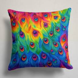 Peacock Feather Pillow Cover/Tropical Decorative Case/Animal Cushion Cover/Farmhouse Decor/Peacock Lumbar Pillow/Feather Decor - thumbnail 3