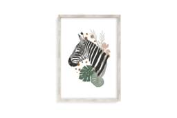 Jungle Zebra Print - Tropical Giraffe, Botanical Animal Print, Leaves, Wild Child, Animal, Safari Bedroom, Boho Wall Art - thumbnail 1