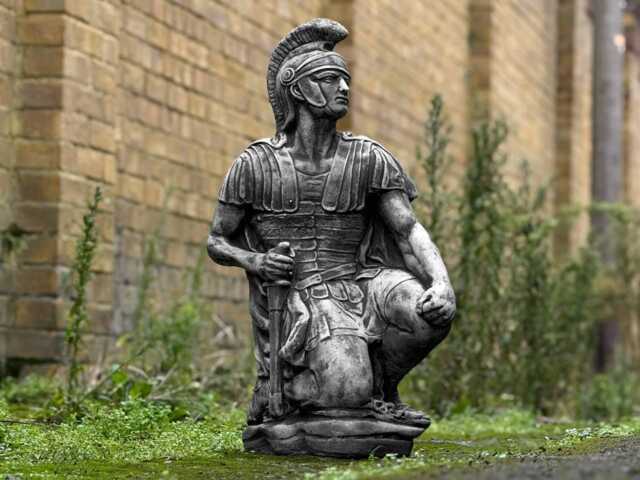 Concrete Roman Soldier Statue Historic Garden Decoration Outdoor Greek Sculpture Ancient Rome Figurine Yard Art Home Lawn Ornament - image 1