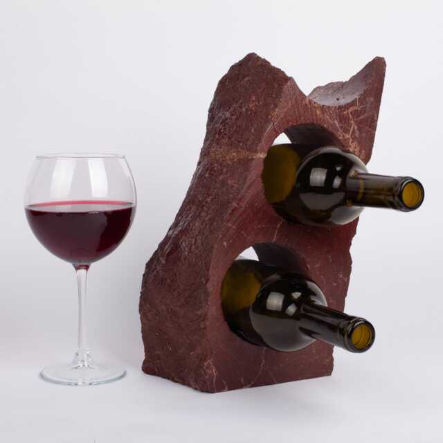 Handmade Burgundy Marble Wine Bottle Holder Unique Rack - image 1