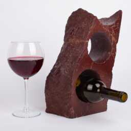 Handmade Burgundy Marble Wine Bottle Holder Unique Rack - thumbnail 3