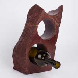 Handmade Burgundy Marble Wine Bottle Holder Unique Rack - thumbnail 2