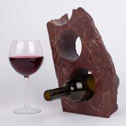 Handmade Burgundy Marble Wine Bottle Holder Unique Rack - thumbnail 4