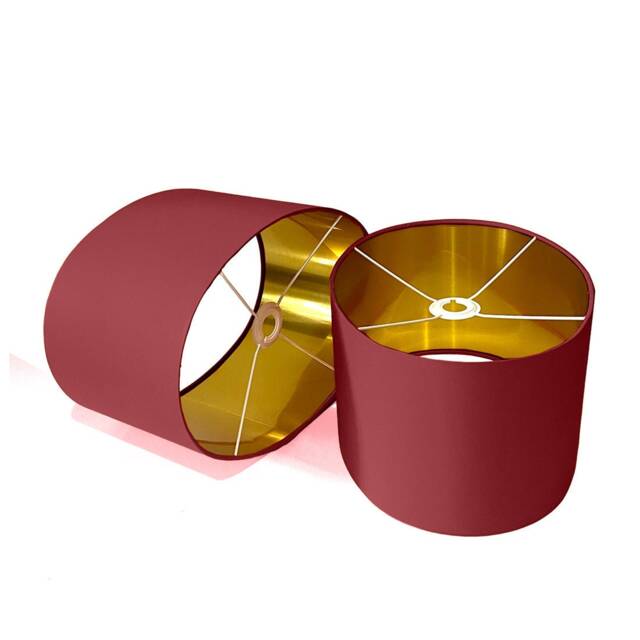 New Luxury High Quality Terracotta Red 59 Cotton Fabric Lamp Shade Oval Shape Oval Metallic Lining - image 1