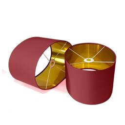 New Luxury High Quality Terracotta Red 59 Cotton Fabric Lamp Shade Oval Shape Oval Metallic Lining