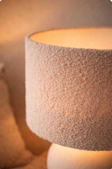Boucl?? Lampshade - Handmade Nursery Lighting Neutral Children's Room Lamp Shade Ceiling Or Table Cosy Textured Decor - image 1