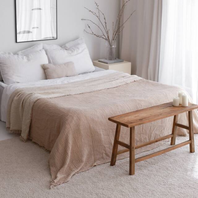 Muslin Cotton Bed Cover, King Size Bedspread, Blanket, Oversize Twin Full Queen Coverlet - image 1