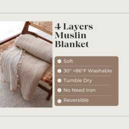Muslin Cotton Bed Cover, King Size Bedspread, Blanket, Oversize Twin Full Queen Coverlet - thumbnail 2