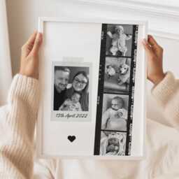 Personalised Baby Photo Strip Print Newborn Keepsake Wall Art - thumbnail 1