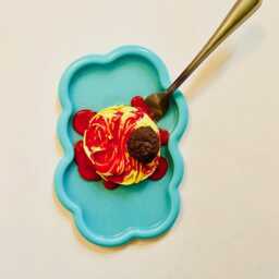Spaghetti & Meatball Wavy Wall Art/ Dopamine Decor/ Maximalist Fake Food/ Food Pop Sculpture/ Funky Gift Idea - thumbnail 2