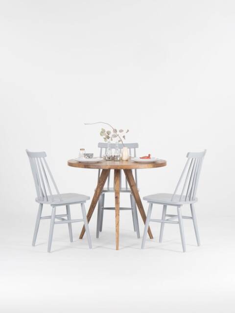 Okko - Reclaimed Round Dining Table, Rustic Kitchen Made Of Solid Oak Wood - image 1