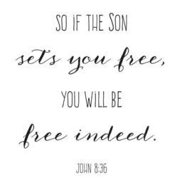 "Vinyl Wall Decal John 836 - ""So If The Son Sets You Free, Will Be Free Indeed." - thumbnail 2