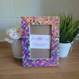 Colourful Cog Sequins Photo Frame 4 X 6 Inches - thumbnail 4