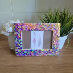 Colourful Cog Sequins Photo Frame 4 X 6 Inches - thumbnail 2