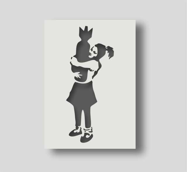 Banksy Bomb Hugger Stencil Reusable Wall Art Decor - image 1