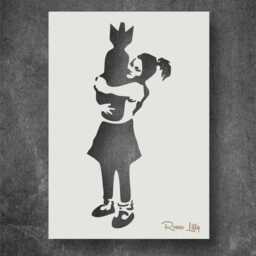Banksy Bomb Hugger Stencil Reusable Wall Art Decor - thumbnail 3
