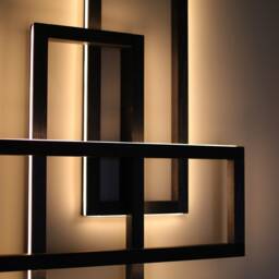 Trinity Wooden Frames Wall Lamp - Modern Led Linear Wood Sconce Japandi Minimalist Light, Lighting Wooden Art, Modern Decoration Lamp - thumbnail 2
