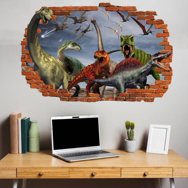 Dinosaurs World Meteors Wall Sticker Mural Poster Decal Room Office Nursery Decor Id631 - image 1