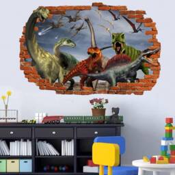 Dinosaurs World Meteors Wall Sticker Mural Poster Decal Room Office Nursery Decor Id631 - thumbnail 2