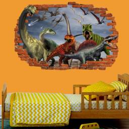 Dinosaurs World Meteors Wall Sticker Mural Poster Decal Room Office Nursery Decor Id631 - thumbnail 3