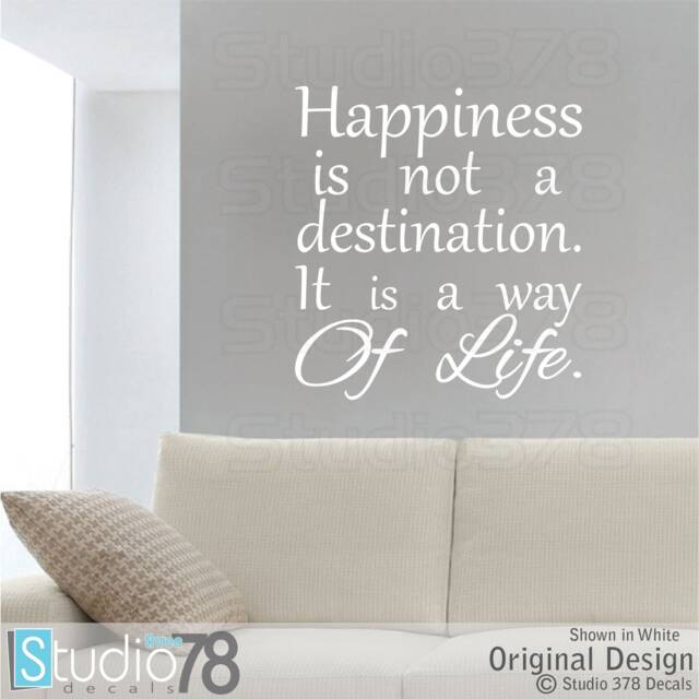 Happiness Is A Way Of Life Vinyl Wall Decal - Inspirational Quote - image 1