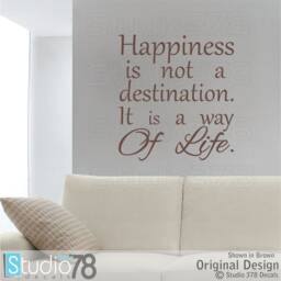 Happiness Is A Way Of Life Vinyl Wall Decal - Inspirational Quote - thumbnail 3