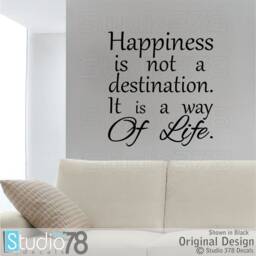 Happiness Is A Way Of Life Vinyl Wall Decal - Inspirational Quote - thumbnail 2