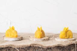 Natural Beeswax Candle - Bunny Candles- Easter Cute Gift Table Decor Non-Toxic Candle- Candles - thumbnail 1