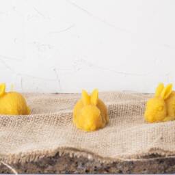 Natural Beeswax Candle - Bunny Candles- Easter Cute Gift Table Decor Non-Toxic Candle- Candles - thumbnail 4